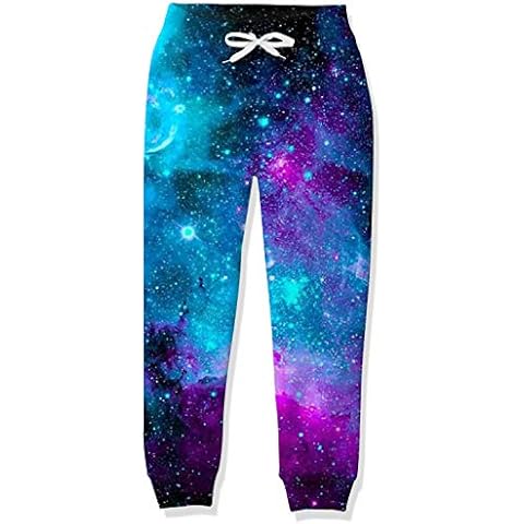 RAISEVERN Big Boys Baggy Sweatpants with Pocket Teens Blue Galaxy Graphics Activewear Joggers for Girls Size 14 Unique Design Starry Nebula Long Trouses 15 16 Years Juniors Casual Sports Cover