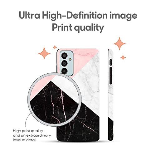 Image of COLORflow Back Cover Compatible with Samsung Galaxy F13 / M13 4G | Beautiful Black White Pink Marble | Designer Printed Hard CASE Bumper Back Cover Compatible with Samsung F13 / M13 4G