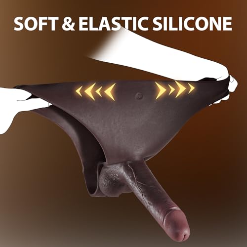 Image of Realistic Strap on Dildo Harness Dildos Panties, Silicone Wearable Dildo Underwear Lesbian Sex Toys, Transgender Clothing Strapon with 6.9 inch Solid Penis, Strapless Dildos Pegging Toys for Women