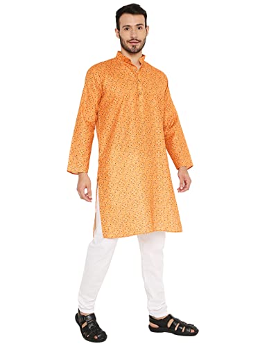 Image of Maharaja Traditional Printed Linen Kurta Pyjama Set for Men