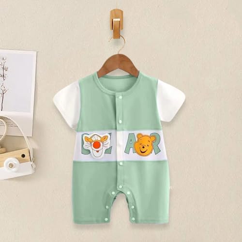 Image of Bold N Elegant Newborn to Toddler Baby Boy Cotton Tiger Cartoon Mustache Print Party Romper with Bowtie Little Gentleman Dress for Babies