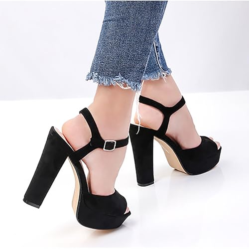 Women's Platform Ankle Strap Chunky High Heeled Sandals for Party Prom Wedding4