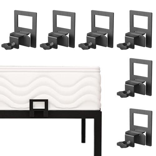 SHYICHENG 6 Stück Matratzenhalter Rutschfester Matratzenrutschstopper für Bettrahmen - Verstellbare Metallhalterung Einfache Montage Schallschutz für Queen/King-Betten Boxspring & Lattenrost