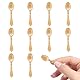 10 Stück Retro Goldene Tibetische Löffel Legierung Mini Löffel Set, Vintage Geschnitzte Kaffee- & Teelöffel Kleine Gewürzlöffel Mini Elegante Espressolöffel, Fun Little Scoops für Küche & Dessert