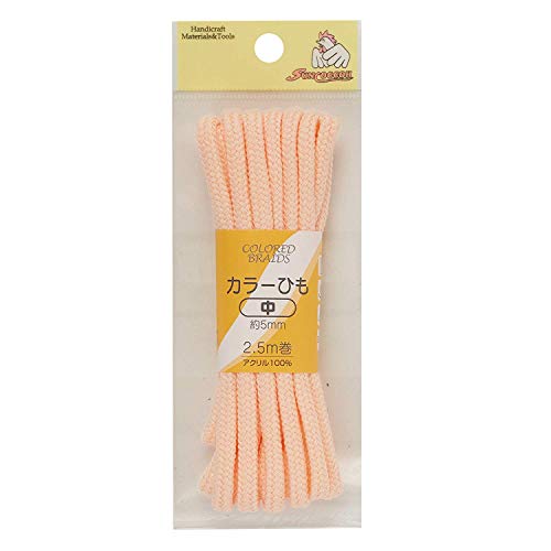 KIYOHARA サンコッコー カラーひも 中 幅5mm×長さ2.5m シェルピンク SUN55-33