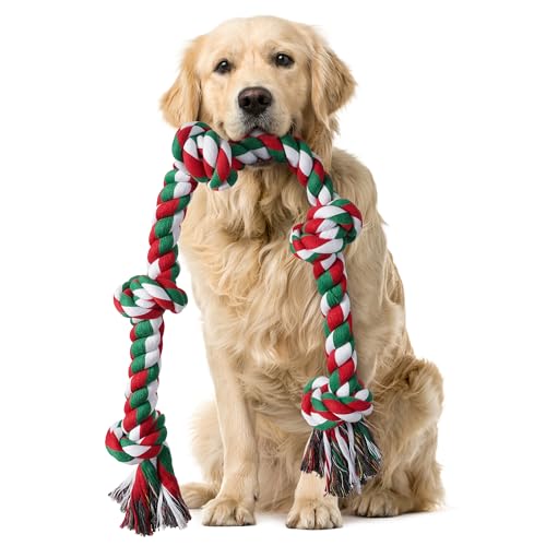 Aitmexcn Reizangel Hunde Martin Rütter, Profi Hundeangel Hundespielzeug für Kleine Große Hunde und Katzen (Christmas Seile)