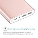 Poweradd Pilot 4GS Plus 20000mAh Power Bank with 8-Pin& Micro Input Cable, 3.6A Fast Charger Universal for iPhone, iPad, Samsung, LG, HTC and More - Rose Gold (8 Pin, USB Cable Included)