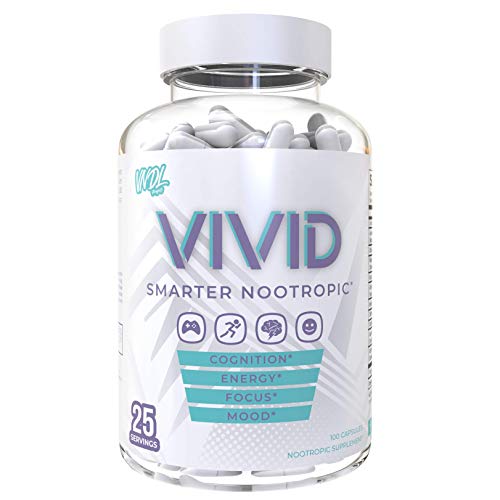 Vivid Smarter Nootropic | Smarter Nootropic Brain Supplement for Men & Women | Lions Mane Mushroom Supplement | Cognitive-Enhancing, Memory Boosting, Productivity & Increased Energy | Tested & Trusted