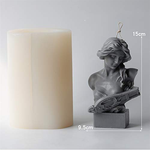 YZDKJ Kerzenform 3D 15cm Alte griechische Statue Silikonform Kunst Göttin Anzug – Bild 4
