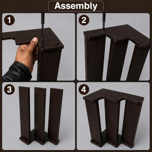 Image of VASIL MART Wood 3 Tiered Spice Rack, 3 Tier Spice Organizer for Cabinet or Kitchen, Stand For Cabinet /Cupboard (Black - mat)