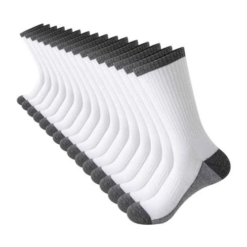 JOYNÉE 8 Pairs Mens Breathable Athletic Crew Socks Arch Support Cushioned Socks for Hiking Sports Running,Sock Size:10-13