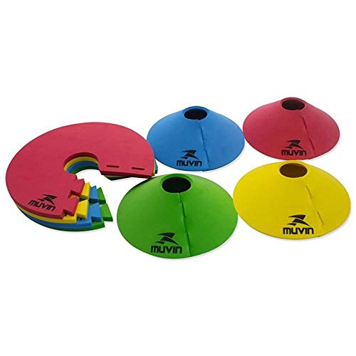 Half Cone em EVA Muvin – Kit com 12 Unidades - Chapéu Chinês – Desmontável - Treino Funcional – Agilidade – Treinamento - Circuitos – Desempenho - Resistente - Futebol – Voleibol – Basquete - Handebol