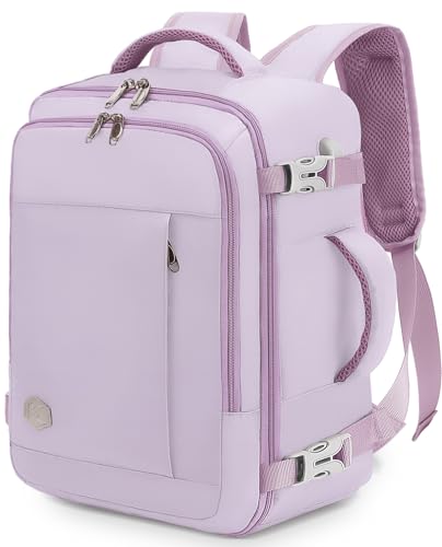 VANKEV 40x30x20 Ryanair EasyJet Eurowings Wizz Air Sac à Dos Voyage Cabine Avion 24L Bagage Cabine Bagage à Main Pour Ordinateur Portable 15.6 Pouces VIOLET...