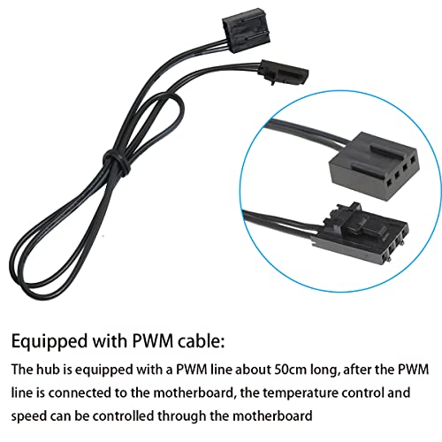 Hub Ventiladores, CTRICALVER 12V 4 pin 10 Canales Divisor de Ventilador PWM, PWM Fan Controlle, con Puerto SATA/IDE - imagen 4