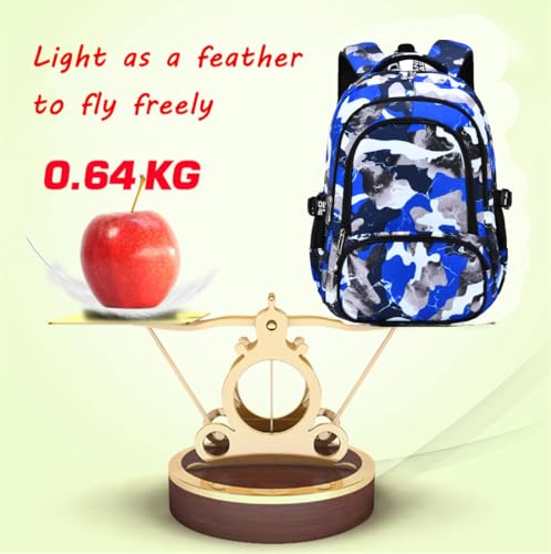 Image of Ladyzone Camo School Backpack Lunch Box Set Lightweight Schoolbag Travel Camp Outdoor Daypack