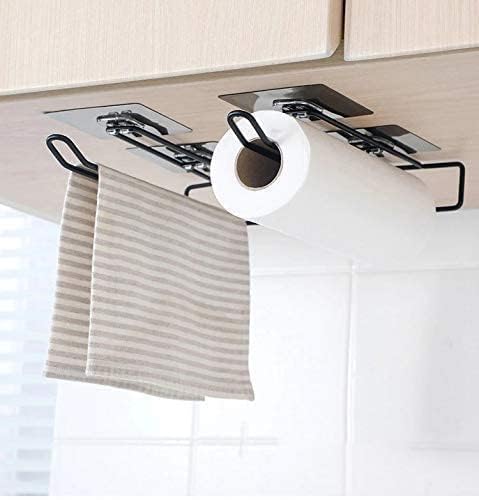 RAYMOX Self Adhesive Wall Mounted 3 in 1 Multi Functional Kitchen Rack for Towel Holder, Tissue Paper Rack, Wine Glass Holder - No Drilling (2)