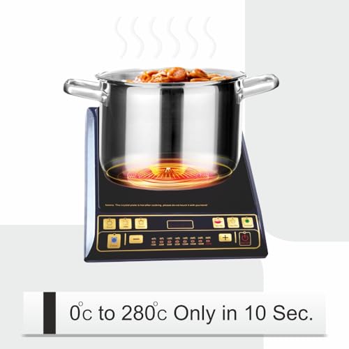 Image of Rico IC121 Induction Cooktop 1400W | Shock Proof Body | Super Fast Heating | 6 Menu Buttons