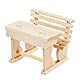Hobbyfun Miniatur Schulbank, 7 x 5,8 x 6 cm, Beige, Klassisch, Holz, Puppenhaus, 1:12 Scale