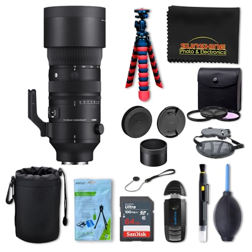 Sigma 70-200mm f2.8 DG DN OS Sports Lens for Sony E with Sunshine Photo Professional Bundle - 4...