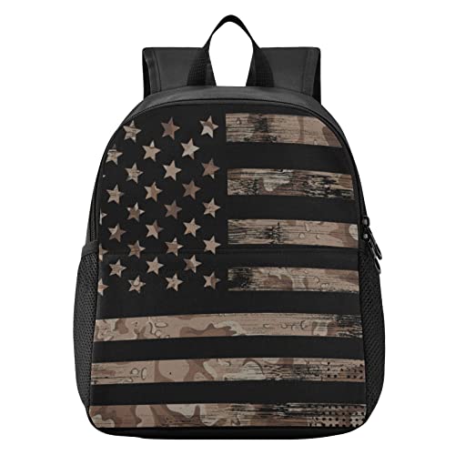 senya Toddlers Backpack American Usa Flag with Desert Camouflage Bookbag for Kid Aged 3-6 Preschool Kindergarten