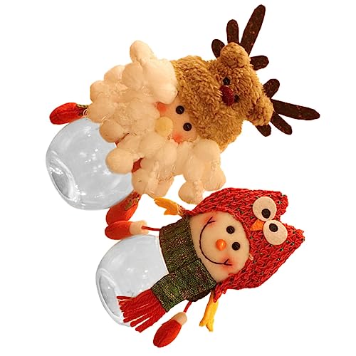 OFFSCH Snowman Candy Jar Lid Christmas Decor Santa Candy Jar Lid Party Supplies