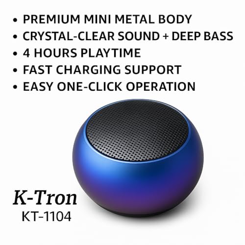 Image of K-Tron hub Mini Bluetooth Speaker Portable Wireless Audio Player Sound System for Mobile Devices Small Size Big Sound Effortless Connectivity