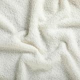 HunnmingRe 55 x 63 Boucle Fabric Upholstery Chenille Soft Plush White Color Boucle Fabric by The Yard for Home Decor, Seating, Headboard, Sofa, Pillows, Accessories