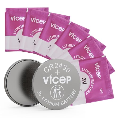 ViCep Paquete de 6 Pilas CR2430 Pila Boton CR 2430 de Litio 3V para llaveros de Coche, Relojes, mandos a Distancia, detectores de Movimiento y más. Envasadas Individualmente