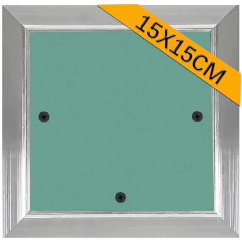 Sorlpv Revisionsklappe 15x15cm Wartungsöffnung GK-Einlage Gipskarton 10mm Alu-Rahmen Revisionstür Revision Wartungstür Wartungsklappe Unsichtbar für Feuchtraumgeeignet Trockenbau