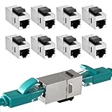 Rejet des interférences robuste : les connecteurs réseau Keystone RJ45 sont dotés d'une structure STP entièrement blindée et d'un boîtier blindé en métal. Cette conception supprime efficacement les interférences électromagnétiques (EMI/RFI) et garantit la pureté et la stabilité du signal, même dans des environnements complexes. Les contacts plaqués or améliorent également la fiabilité de la connexion et prolongent la durée de vie.