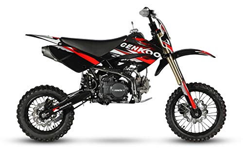 CENKOO-125 125cc Cross Dirt Bike Pit Bike Schwarz/Rot (14/12