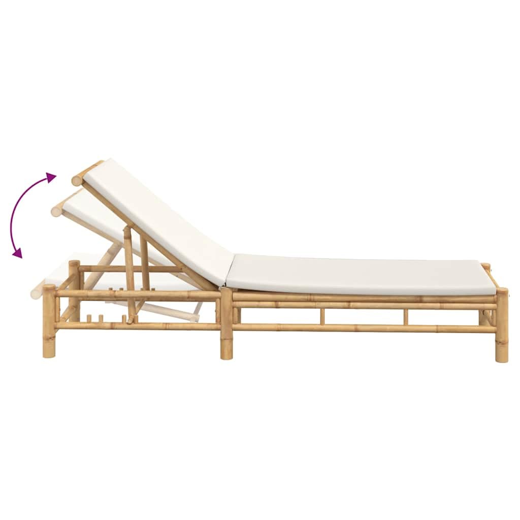 vidaXL Transat avec Coussins 55 x 199 x 30 cm en Bambou