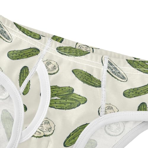 Boys' Exclusive Briefs Toddler Underwear 95% Combed Cotton Boxerbriefs 2T Cucumber Pattern 714