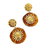 Pendientes De Gota Florales Retro Acero Inoxidable Resistente Con Pétalos Acrílicos Resistentes Joyería Cómoda Para Día A Día Pendientes Margaritas Vintage