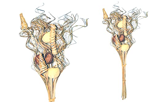 finehomegarden Exoten Sortiment 7-teilig Trockenblumen Strauß Boho Style Smart Curly Natur 66cm Grabaufleger Trauerfloristik Allerheiligen Herbstdeko Totensonntag