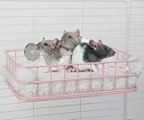 WOLEDOE Rat Metal Cage Platform, Chinchilla Toys and Cage Accessories Ledge Ramp fit Ferret, Guinea Pig, Sugar Glider - Pink