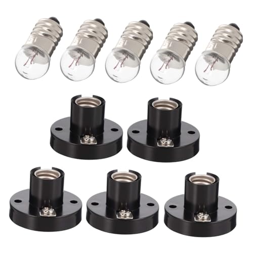 COSMEVIVI 5 Piezas Casquillos de Bombillas Tornillo Soporte Plástico para Enseñanza Experimento Educativo Práctica Fácil Instalación