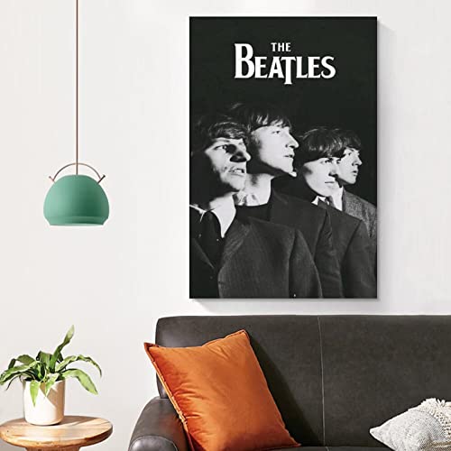 Poster décoratif sur toile The Beatles – Noir et blanc – Décoration murale – Pour chambre à coucher – 60 x 90 cm - Les Beatles, Paul McCartney, John Lennon, RIngo Starr, George Harrison Poster décoratif sur toile The Beatles - Noir et blanc - Décoration murale - Pour chambre à coucher - 60 x 90 cm – Image 5
