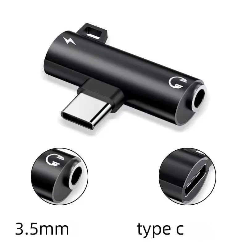 Image of Type-C to 3.5mm Headphone Aux Jack & USB-C Charging 2-in-1 Splitter ? Compatible with iPhone 16 /15 Pro /Pro Max /Plus, iPad 10 /Air 5 /4, OnePlus 12 /11 /10 /9 /8 /7, Nord 2 /CE 4 /3 /2, Redmi Note 14 /13