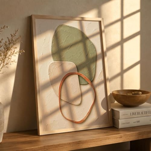 Image of kotart Decorative Boho Wall Art Painting With Frame | Boho Painting For Living Room Bed Room Hotel Wall Decor Digital Reprint (13X17 inch)