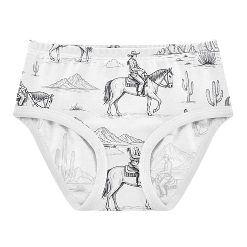 Toddlers Underwear Floral 2t Cotton Girl Panties Cute Personalized Undies Kids Briefs Cowboys Horses Cactus Black White