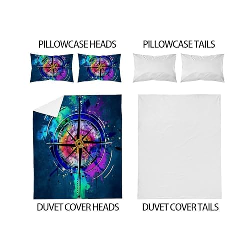 Housse de couette double 200x200cm infroissable en microfibre imprimé 3D pour garçon - 4