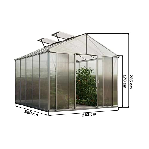 ️GFP Gewächshaus Rubin 5 aus Alu 262x320 cm, Starke 10 mm