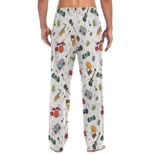 Squirrel Flowers Maple Leaves Pajama Pants for Men Comfort Sleep Lounge Bottoms Straight-fit with Pockets S-XXL2