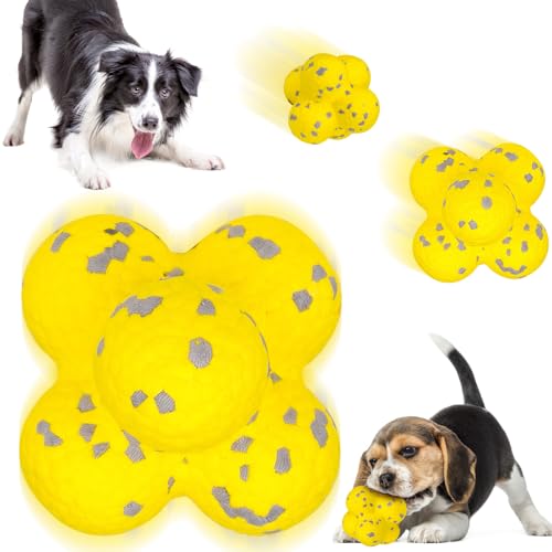 Jadyon Hundespielzeug UnzerstöRbar, Hundeball UnzerstöRbar für Aggressive Kauer, Hundeball Welpenspielzeug Ball Wicked Ball Dog Ball, Interaktiver Hundeball für Mittelgroße, Kleine Hunde und Welpen