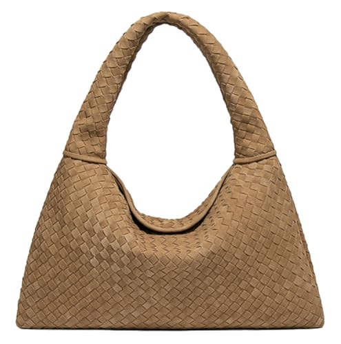 Slouchy Woven Suede Hobo Bags Women Trendy Suede Tote Bag Purse Shoulder Satchel Work Bag Top Handle Vintage Satchels Handbag