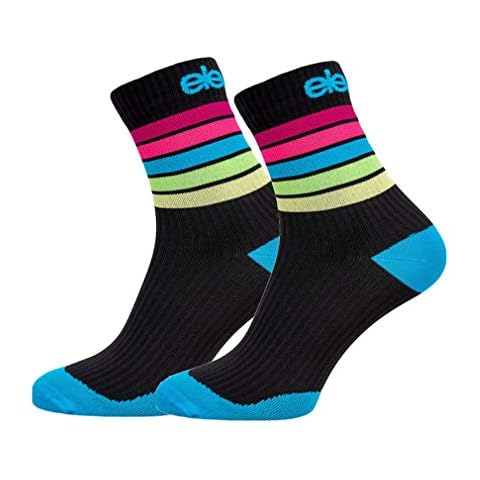 Eleven Compression Socks | Running and Recovery Socks for Women, Men | Sports, Flight, Travel (Strada Stripe Black, M-L (EU 40-44)) Cover