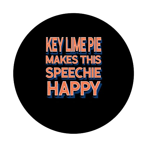 Key Lime Pie Makes This Speechie Happy Speech Therapy Funny PopSockets Swappable PopGrip, Black - Image 3