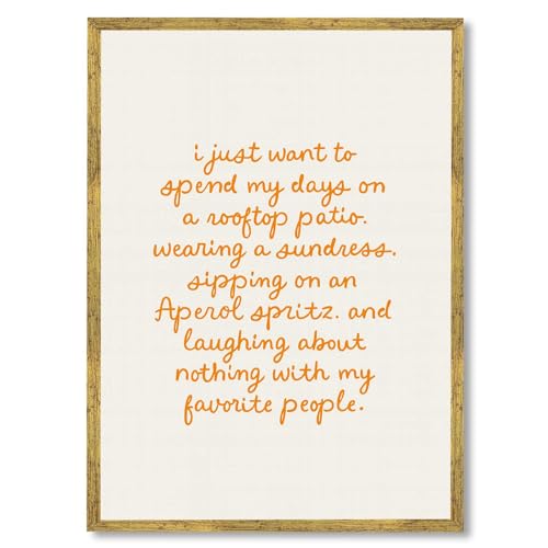 Framed Rooftop Patio Quote Poster Canvas Wall Art Print Modern