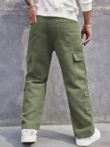 Image of URBAN POCKETS Jeans for Men | Denim Cargo Pants with Relaxed Fit & Utility Side Pockets (2-D-Pocket-U03-U05)